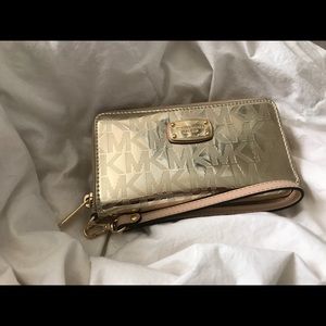 Michael Kors Gold Wristlet Wallet